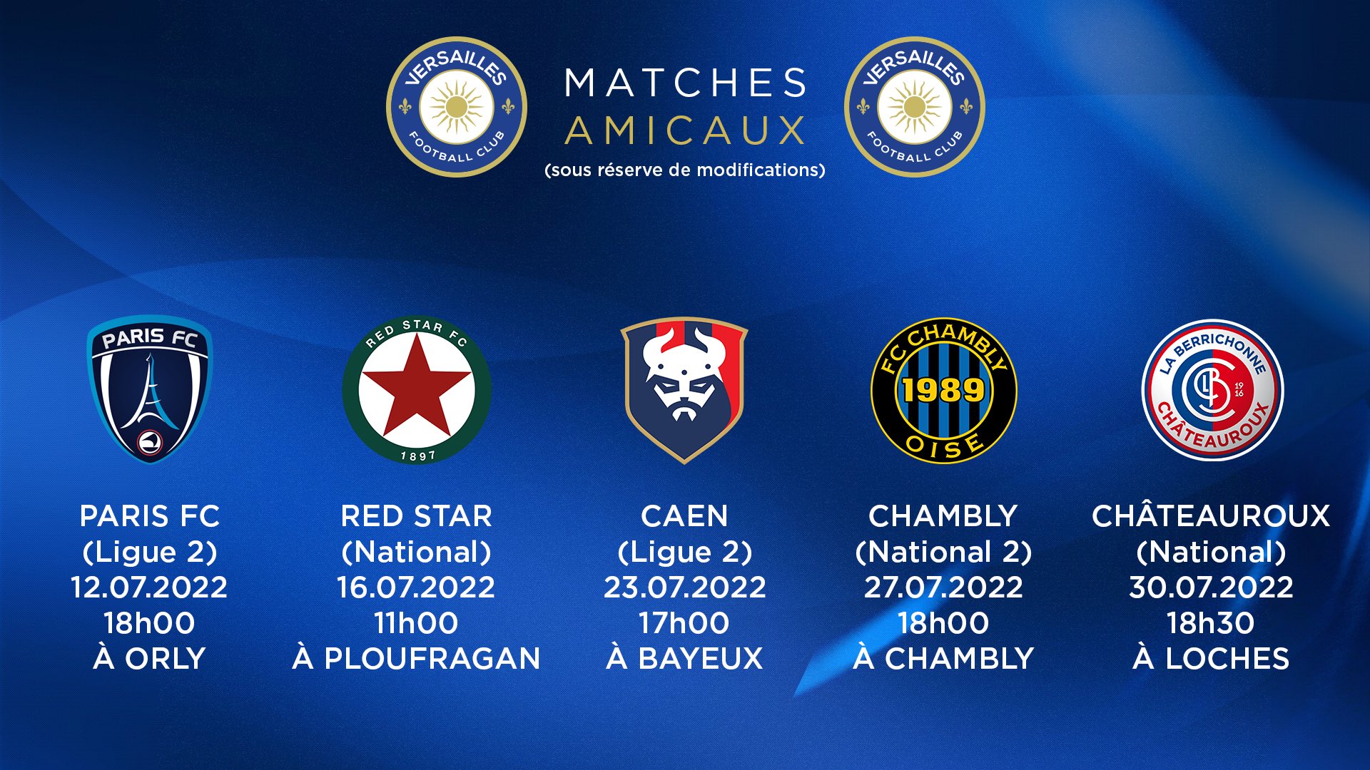 Calendrier amicaux Calendrier amicaux