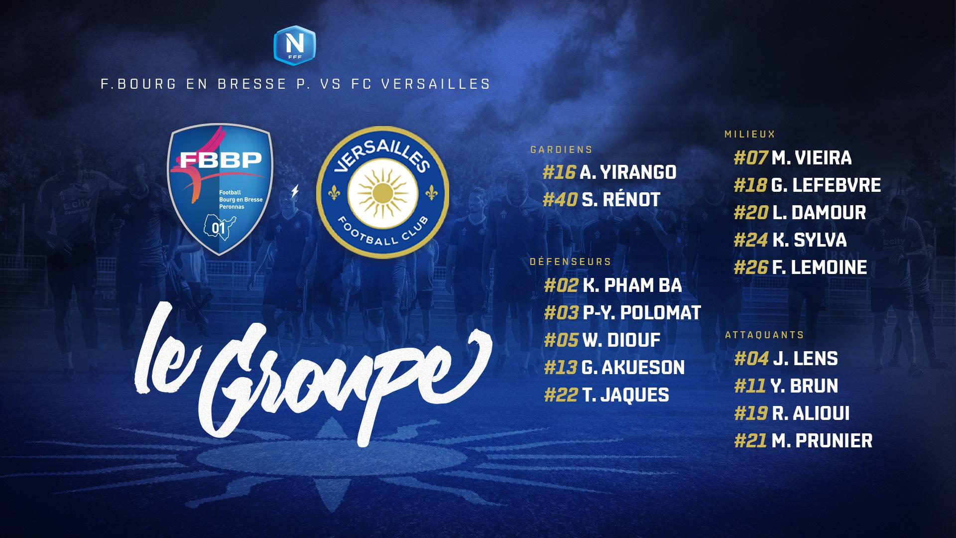 Groupe - journée 19 - match de national - FBBP - FC Versailles