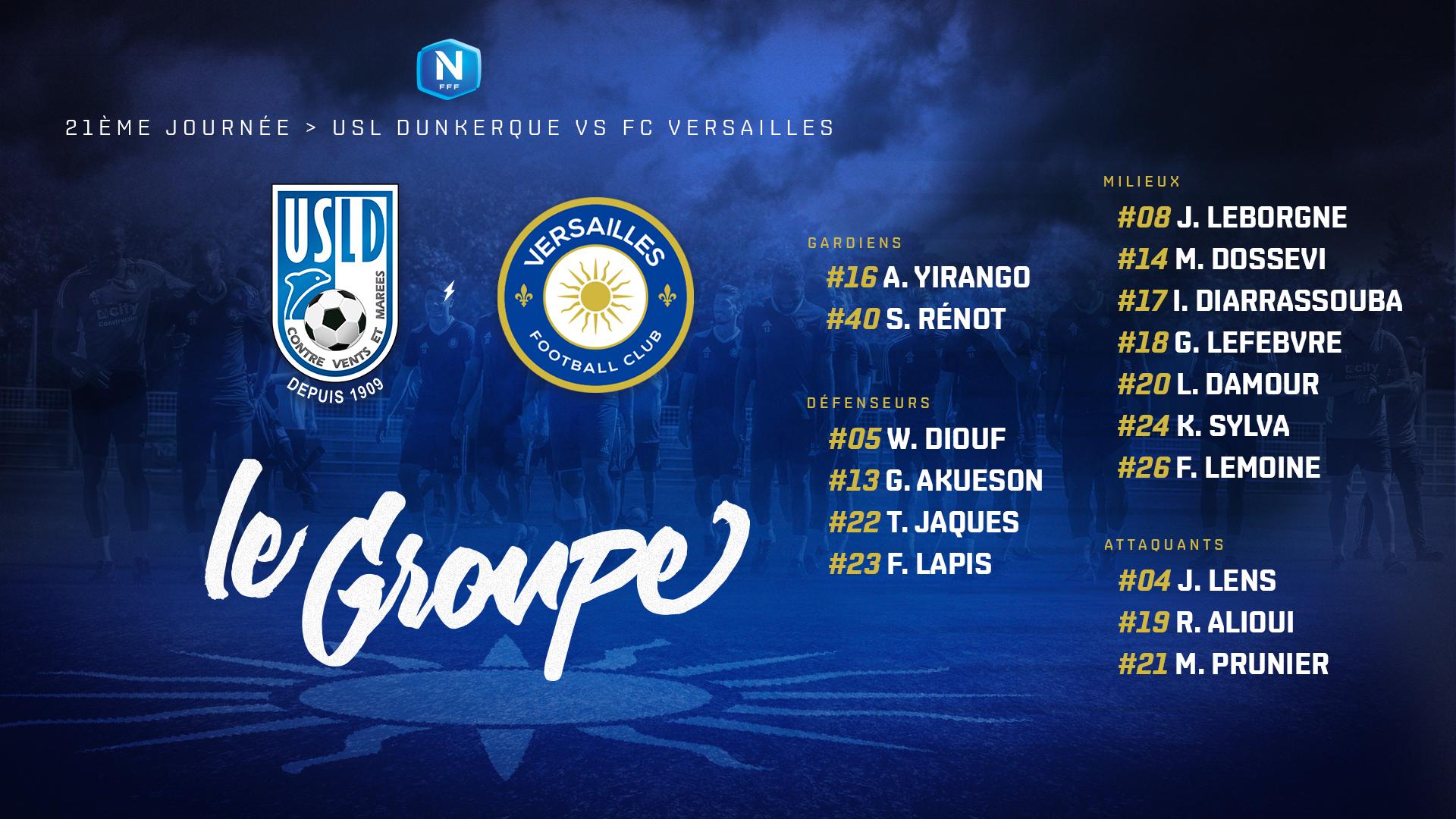 Groupe - journée 19 - match de national - FBBP - FC Versailles