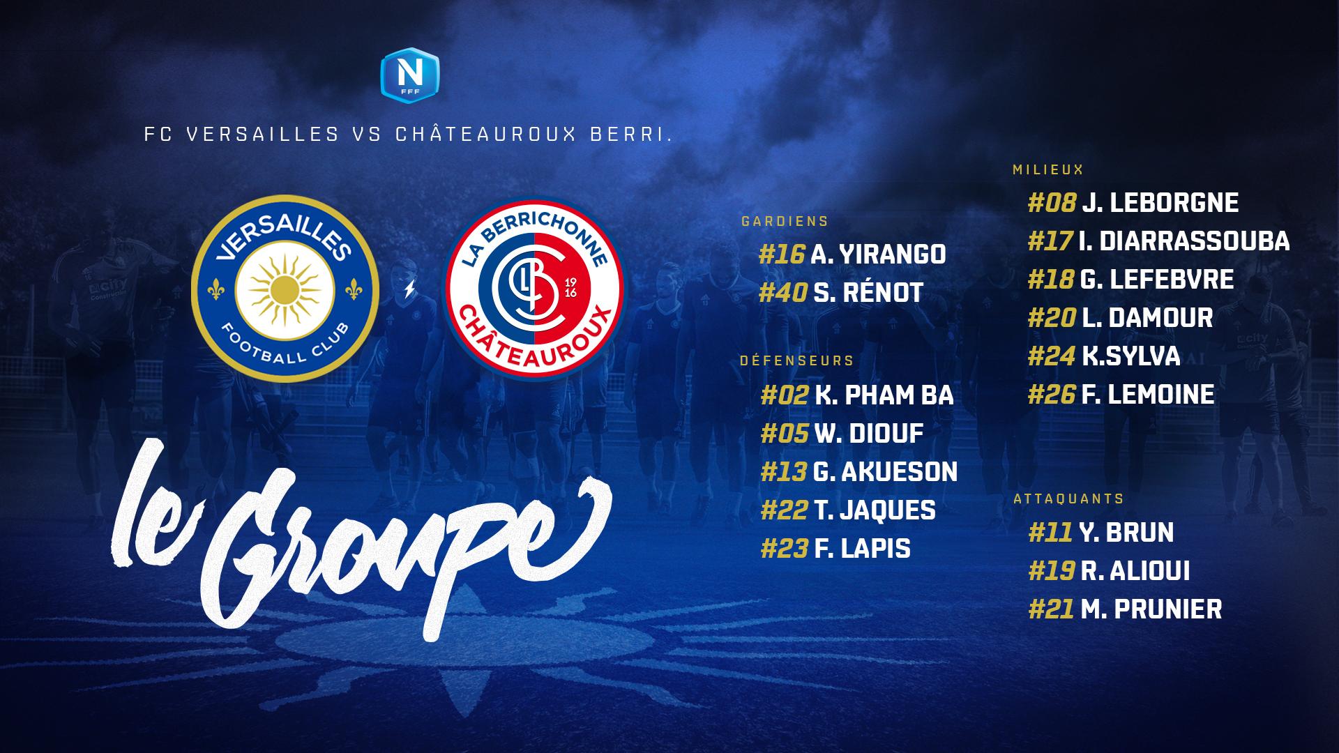 Groupe FC Versailles face à Châteauroux